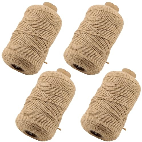 YUENPUN 4 spago da giardino in iuta naturale da 300 m, spessore 2 mm, per confezioni regalo, piante rampicanti e artigianato floreale