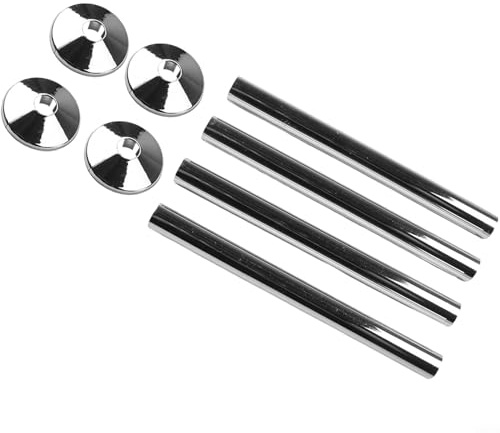 UrbanHui 8 Stück Heizkörperrohr-Abdeckhülsen, 15 mm, Chrom-Rohrmanschetten, Kunststoff, Heizungsrohr, Concealer, Badezimmer-Verkleidung für modernes Zuhause, Küche, Wohnzimmer, einfache Montage (Chrom