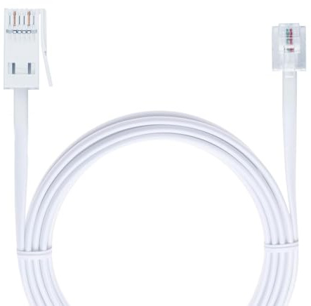 Kaquxibix 3m Telephone Extension Cable with BT to RJ11 Connectors for Landline Phones, Modems, and Routers – Durable and Interference-Free