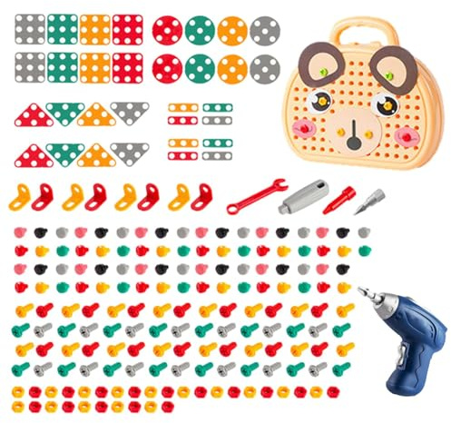 Générique Boîte Outils Créative, – pour D'assemblage De, Bricolage Jouets Construction Éducatifs, Ensemble D'outils Vis Autoperçante | Multipurpose Outdoor Indoor Utility