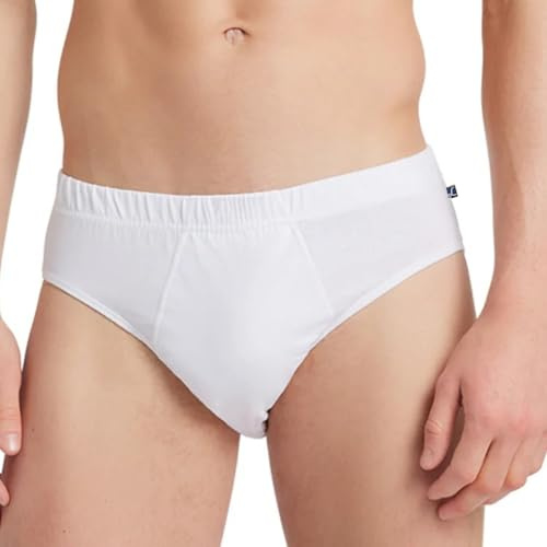 Liabel - Slip Uomo Cotone 100%, Confezione da 3, Mutande Bianche e Colorate, Intimo Traspirante con Elastico Interno (IT, Testo, XXL, Regular, Regular, 6 Bianchi)