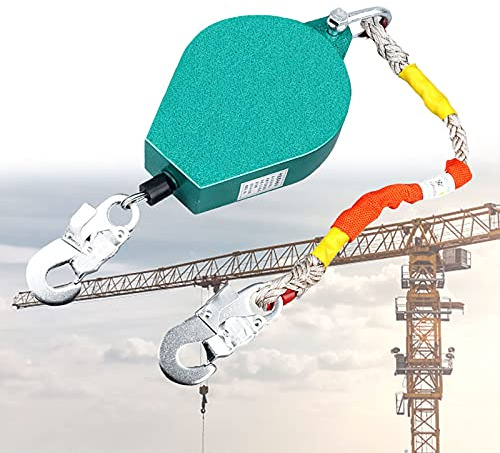 Retractable Fall Protection Device with Auto Lock - Safety Harness for Roof & Scaffold 3m/5m/7m/10m/15m/20m 150kg Load Capacity Essential Safety Gear for Construction & Work at Heights