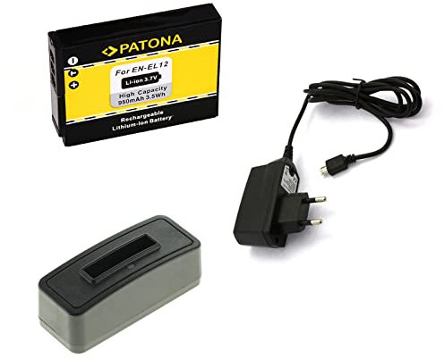 bg-akku24 Akku, Ladegerät und Netzteil für Nikon Coolpix A900,AW100,AW110,AW120,AW130,S31,S70,S610,S610c,S620,S630 S640,S710,S800c,P300,P310,P330,P340,EN-EL12