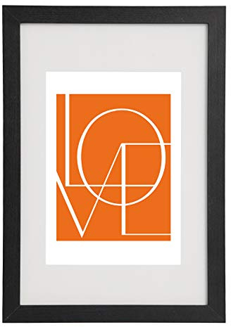 WOLTU Bilderrahmen 20x30, Schwarz, MDF-Holz Fotorahmen mit Passepartout | Posterrahmen für Poster, Fotos, Puzzle, aufhängbar und aufstellbar, Collage-Wanddeko mit bruchsicherer PS-Platte ohne Glas