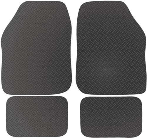 Carsio Universal Car or Van Floor Mats 4PC Set Non Slip Rubber