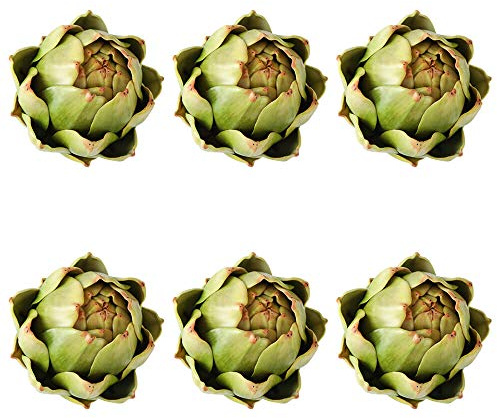 GiftYou 6-Pack Large Artificial Artichoke Fake Vegetables and Fruits for Kitchen Decorations (Green)