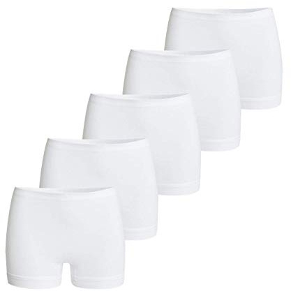 con-ta Pagenschlüpfer (5er Pack), Damenbekleidung, Unterwäsche für perfekten, eng anliegende Pants aus Baumwolle, in Weiß, Größe: 42