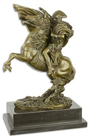 Moritz Design bronsstaty Napoleon till häst på mamorbas 19,6 x 29,9 x 43,5 cm skulptur bronsstaty bronsfigur bronsskulptur