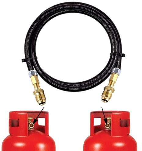 Gomet Swivel Propane Refill Gas Bottle Adaptors Connectors with 8mm Hose Pipe (2 Meters)