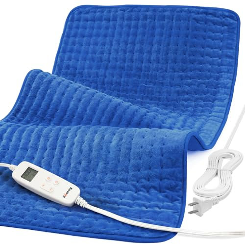 Heating Pad for Back Pain Relief, 33'' x 17'' XXXL Electric Heating Pad for Neck and Shoulder Cramps with 6 InstaHeat Settings, Auto Off, Moist Dry Heat Therapy, Machine Washable