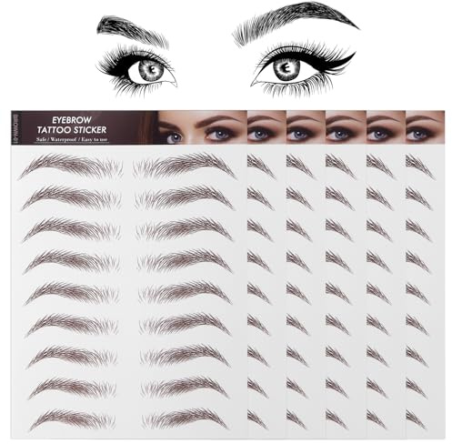 Sibba Adesivi tatuaggi sopracciglia 4D simili capelli 6 fogli marrone impermeabile temporaneo trasferimento di colori adesivo staccare gli occhi forniture trucco toelettatura modellare donne ragazze