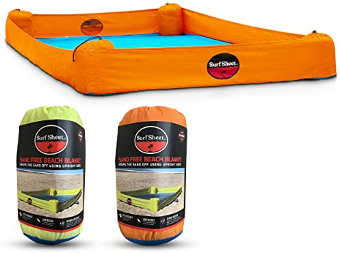 Surf Sheet Sandproof Beach Blanket - Oversize Large Outdoor Picnic Blanket for Beaches & Camping - Portable Family Beach Blanket Waterproof Sandproof for Parks, Travel, Vacation Essentials(Orange)