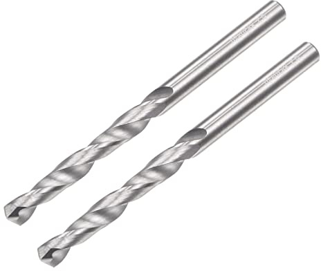 sourcing map Plein Carbure Hélicoïdal Foret Pointes 2.8mm C2/K20 Tungstène Carbure Droite Tige Spirale Cannelures Perçage Fraise 2pcs