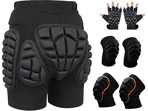 XUDONG 3D Padded Knee Pads, Protection Kit For Kids Adults, Skating And Skiing, Protective Padded Shorts For Snowboards (Color : A1, Size : M)