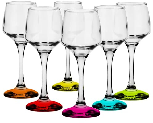 Glasmark Krosno Set di 6 bicchieri da liquore, 75 ml, per liquori, bicchieri da liquore, set regalo, vodka, fondo colorato, 6 x 75 ml