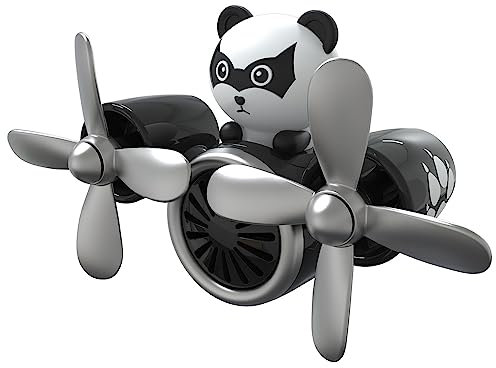 Luimode Panda Pilot Car Air Fresheners Car Fresheners Car Vent Air Freshener with 2Pcs Fragrance Tablets Creative Car Decoration Perfect for Car Accessories