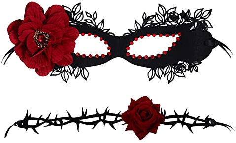 JewelryWe Schmuck 3 PCS Choker Halsband Halskette Set Schwarz Stretch Samt Classic Gothic Quasten Tattoo Spitze Choker Halsketten Ketten für Damen Mädchen