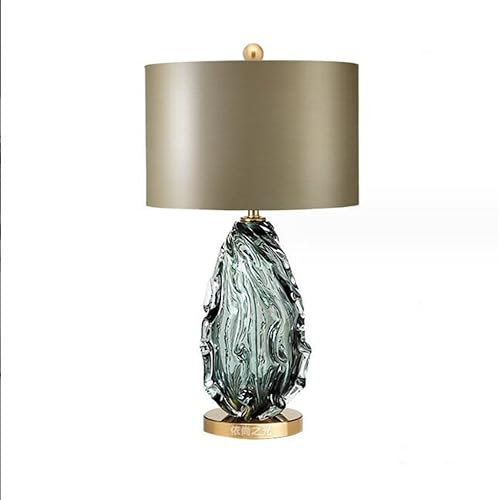 SXYSXYSXY Europäischen Minimalismus Tischleuchte Modern Groß Dekorativ Tischlampe Glas Schlafzimmer Nachttischlampe Wohnzimmer Mit Stoffschirm Arbeitszimmer Hotel E27*1