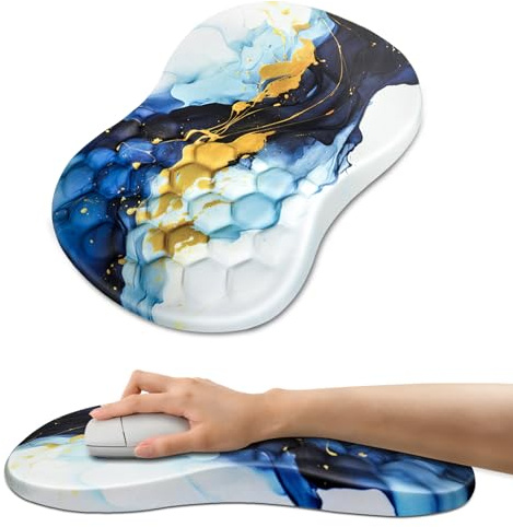 Tapis de Souris Ergonomique avec Motif de Massage, Tapis de Souris avec Support de Poignet et Base Antidérapante en Polyuréthane, Repose Poignet Souris en Mousse
