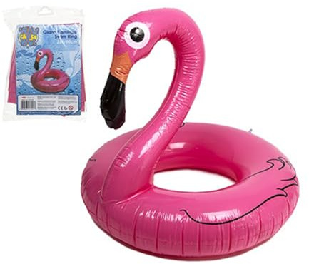 PMS 71034 Schwimmring mit riesigem Flamingo-Design, 86 cm, aufblasbar, perfekt zum Entspannen und Spielen im Pool oder Strand, Mehrfarbig