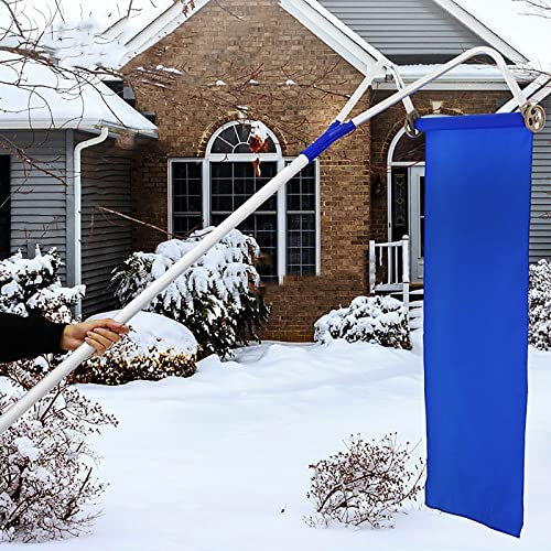 Schnee-Dachrechen 21 Fuß mit Gleitmaterial, Aluminium-Schneeschaufel-Dachrechen mit Rädern und verstellbarem verlängertem Griff, schnelle Schneeräumung auf dem Dach, für Zedernholz-Schütteld