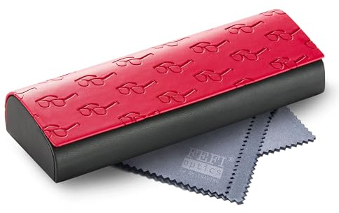 FEFI - Zweifarbiges Hardcase Brillenetui Softtouch mit Magnetverschluss inkl. Brilleneputztuch