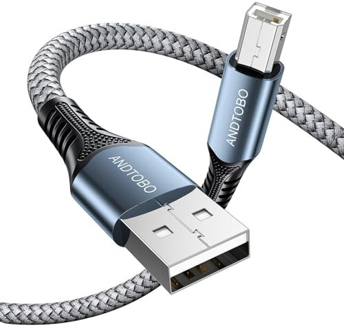 Cavo Stampante USB 2.0 [1M], Cavo USB B a USB A, Cavo USB Tipo A Maschio a Tipo B Maschio Per Stampante HP, Canon, Dell, Panasonic, Epson, Lexmark, Xerox, Samsung Brother, Scanner, Fax ecc
