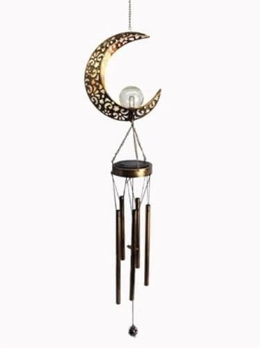 ZoRHac Windspiel, Garten-Windspiel for den Garten, Mond, Crackle-Glas, Solarkugel, Beileid, Outdoor-Geschenke for Mama, Gartendekoration, Windspiel, Outdoor-Dekor