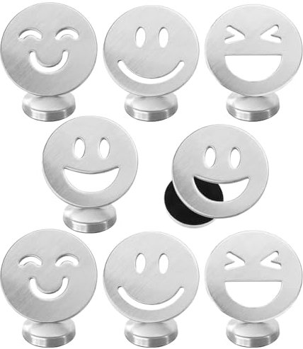 Augesak 8 pezzi fermacavovaglia per esterni, tenda, pesi, esterni, magnete, tovaglia Smiley per esterni, in acciaio inox, per tende da doccia, lavagna, frigorifero