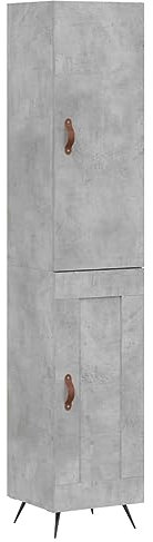 Annlera Sideboard Hochschrank Aufbewahrungsschrank Beistellschrank Moderne Vorratsschrank Praktische Schrank Standschrank Buffetschrank Möbelstück für Wohnzimmer Betongrau 34,5x34x180 cm