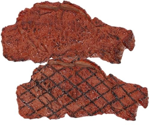 QUMIIRITY 2 Stück Künstliches Steak Spielzeug Für Kinder Bruchsicheres Kochspielzeug Aus Kunststoff Realistische Steak Deko Für Spielküche Und Rollenspiele