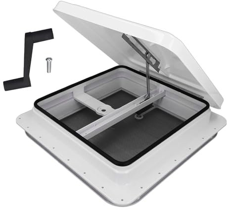 Évent de Toit pour Camping-Car de 35,6 Cm, Couvercle de Ventilation de Plafond pour Camping-Car avec Angle D'ouverture de 45°, Améliore la Circulation de L'air, Couverture