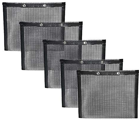 Kdouehg 5 Pack Non Stick Mesh Bag for Grill Toaster Oven Bags Barbecue Pockets Sheets