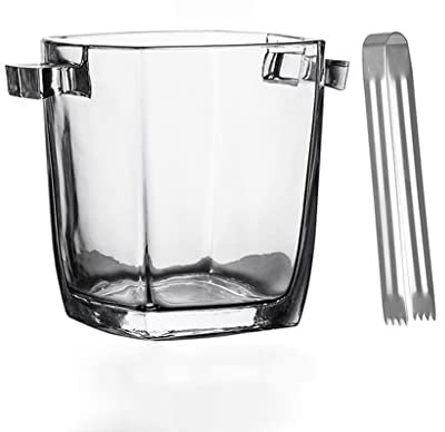 LaYiQimn Eiseimer Eisbehälter, tragbarer Eiskübel aus Glas, Bar, Hotel, Champagner, kaltes Bier, Eiswürfel, Rotwein, multifunktionaler tragbarer Eiskübel, Getränkekübel, Eiskübel für Partys
