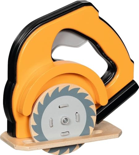 goki 58322 – Handkreissäge aus Holz mit Funktion – Spielzeugwerkzeug für kleine Baumeister ab 3 Jahren – Made for Kids who Build