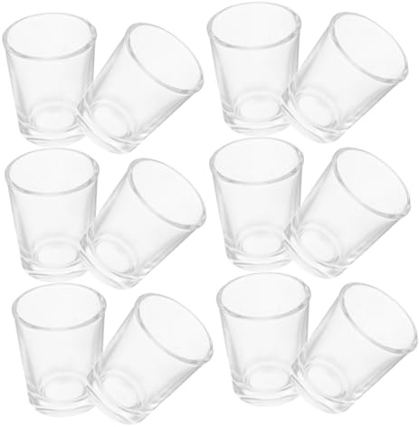 LIGIGWASH 12pcs Mini Communion Cups Shot Glasses Holy Communion Cups Set Reusable Glass Chalice for Christian Rituals