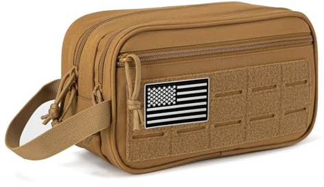 Trousse de toilette tactique pour homme, trousse d'hygiène, outil militaire, sacs Molle, petit kit de toilette pour homme, kit de rasage pour homme, sacs de douche de voyage, Kaki, Voyage