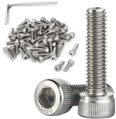 Forbabe Tornillos de cabeza cilíndrica, 50 unidades, M5 x 25 mm, hexágono interior, juego de tornillos cilíndricos de acero inoxidable (M5 x 25 mm)