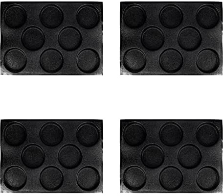 MVOSJFIE 4X 8 Holes Hamburger Bun Pans for Baking Mesh Silicone Bread Pans for Baking Non Stick Perforated Baking Molds
