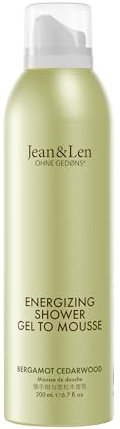 Jean & Len Gel Doccia Energizzante To Mousse Bergamotto e Legno di Cedro, con oli di mandorle, jojoba e babassu, per pelli normali, doccia schiuma, senza siliconi, 200 ml