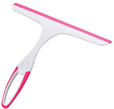 Duschabzieher,Duschkabinenabzieher für Wände aus Glas, Abzieher Dusche, Kunststoff Fensterabzieher, Duschwand Abzieher Wischer, Bad-Accessoires für Fenster, Spiegel,Shower Squeegee (1, Rosa)