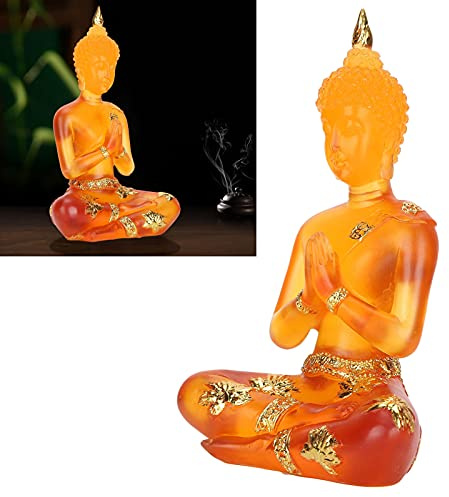 Buddha Statue aus Kristallharz Buddha Figur Zen 18 CM Feng Shui Transparent Sitzende Buddha Statue Meditations Deko für Den Innenbereich Buddhistische Figuren, für Garden, Terrace