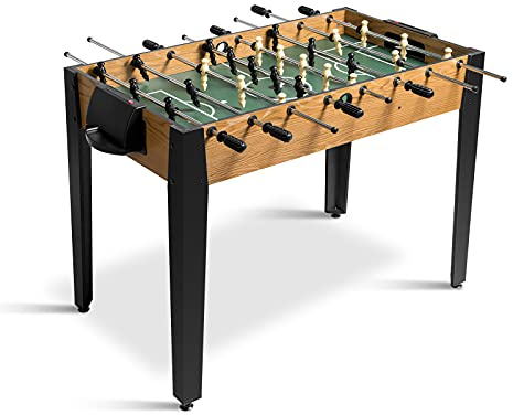 HOMASIS Tischkicker für Kinder & Erwachsenen, Profi Kickertisch mit 2 Fußbällen, 22 Kickern & 2 Punktezählern, großer Spieltisch aus MDF, Tischfußball Tischfußballtisch für Party Bars