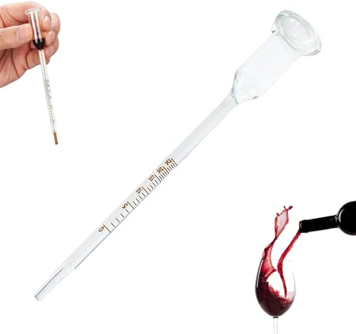 Vinometer Für Wein,Glas Vinometer 0 Bis 25 Alkoholgehalt Alkoholprozent,Alkoholmessgerät Für Wein,Alkoholmeter Zur Präzisen Messung Des Alkoholgehalts,Für Hobby Winzer Und Herstellung Eigener Getränke