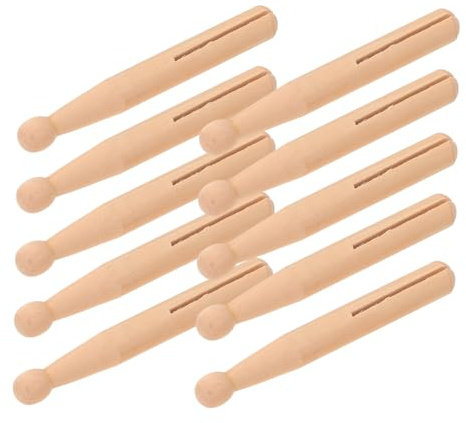 Toyvian Lot de 10 Pinces à Linge en Bois Traditionnelles Bâtons Fendues en Bois Naturel Matériau Bricolage Artisanal Décoration Maison Et Création DIY Accessoires Polyvalents