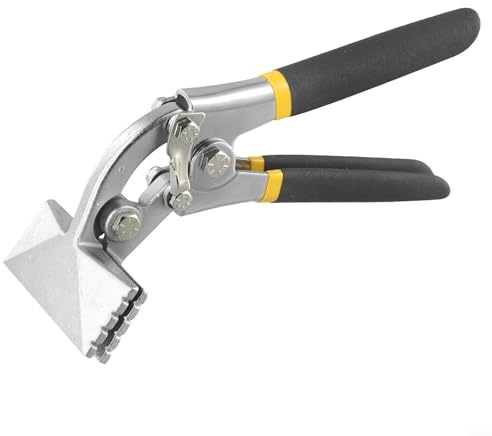 Pinza piegatrice per lamiera, con manico dritto e a gomito, strumento di crimpatura manuale, larghezza ganasce 75 mm e 150 mm, in acciaio al cromo vanadio per telaio in acciaio leggero (B)