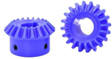 2 st 1,5-moduls 90° koniska kugghjul 20T/25T/30T borrning 10/12/14/15/16/18/20 mm med kilspår 1:1 raka plastkugghjul för CNC-utrustning(1.5 Module 30T Bore 16mm+Keyway 5mm)