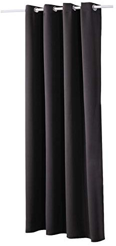 WOLTU Gardinen mit Ösen, Verdunklungsvorhang für Wohnzimmer Schlafzimmer, Blickdicht, gegen Kälte und Hitze, 250g/m² Dicke, 135 x 225 cm, Anthrazit