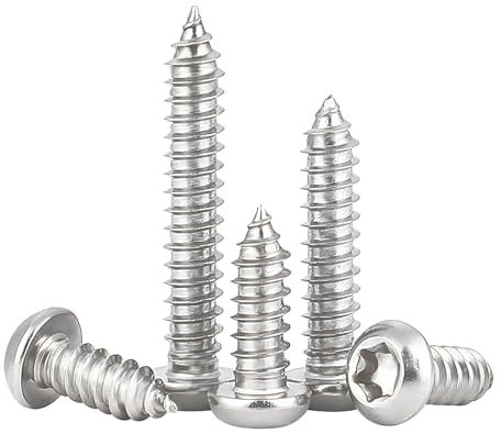 Qrity 50 Piezas Tornillo Autorroscante M3x20mm, Tornillos de Cabeza Redonda Torx de Acero Inoxidable, para Mantenimiento del Hogar, Decoración