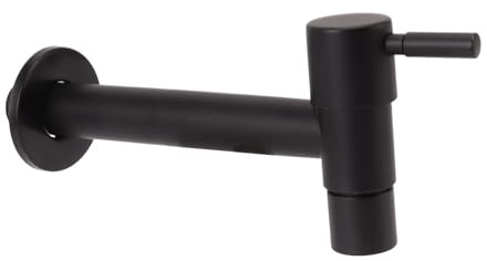 1pcs Garden Bathroom Faucet Single Cold Water Tap 304 Stainless Steel Black Wall Mounted (for Mop Pool)